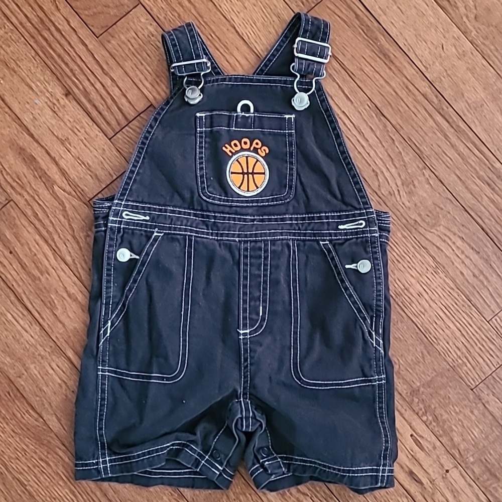 Y2k Vintage GYMBOREE Dark colored Hoops basketball‎ overall shorts BABY